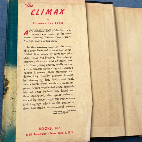 The Climax Novelized by Florence Jay Lewis HC/DJ 1944 First Edition Book - Picture 3 of 11